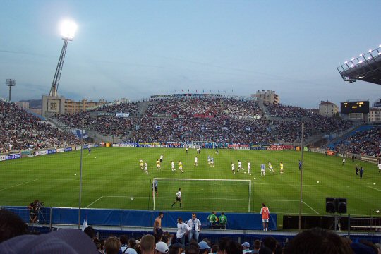 Le virage sud pendant l'&eacute;chauffement